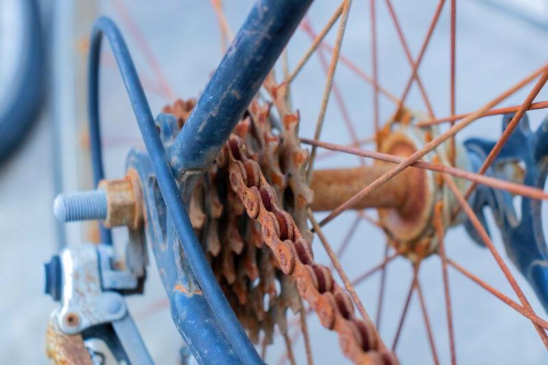 自転車錆びたチェーン