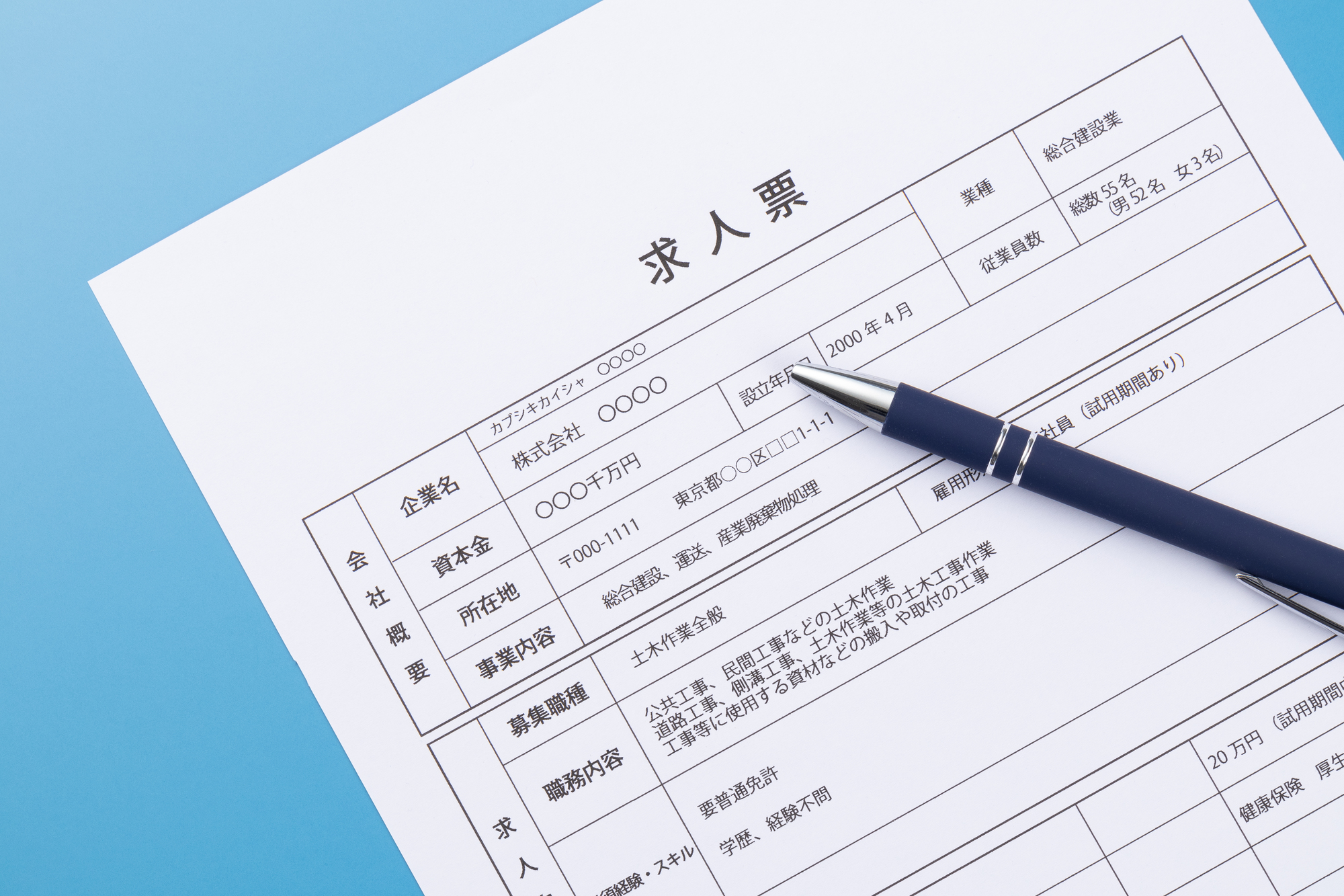 求人票の写真
